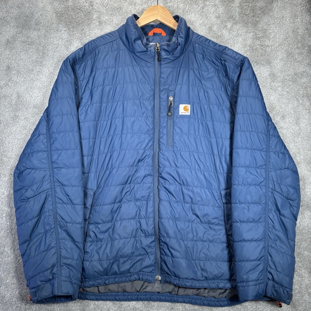 Carhartt‎ Gilliam Jacket Mens 2XL Blue Nylon Lightweight Insulated Workwear